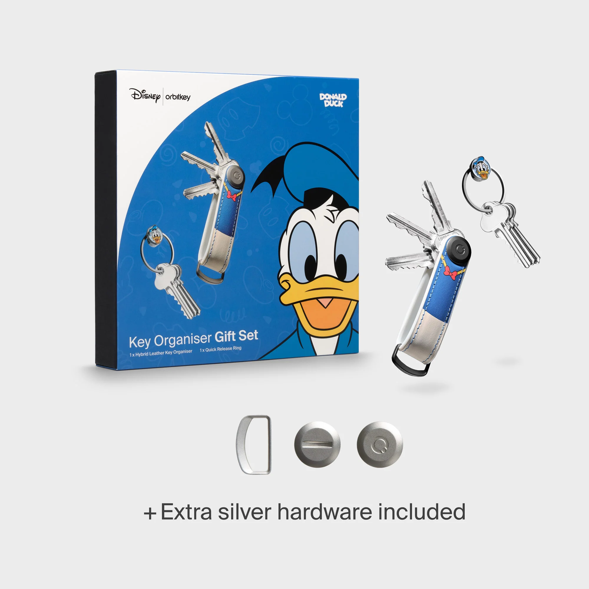 Disney | Orbitkey Donald Duck Hybrid Leather Key Organiser + Ring v2 Kit